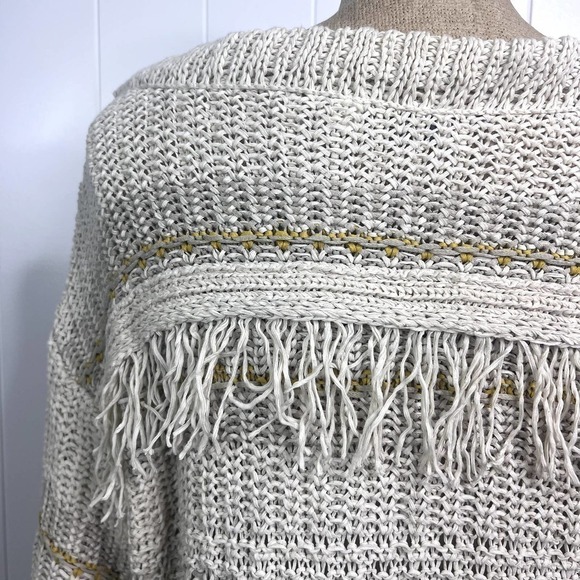 CLOSED Tan and Yellow Knit Boat Neck Sweater 100% Cotton EUC SZ M - Picture 4 of 9